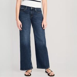 {Old Navy} "Mid Rise Wide Leg" Blue Magnolia Relaxed Baggy Stretch Denim Jeans